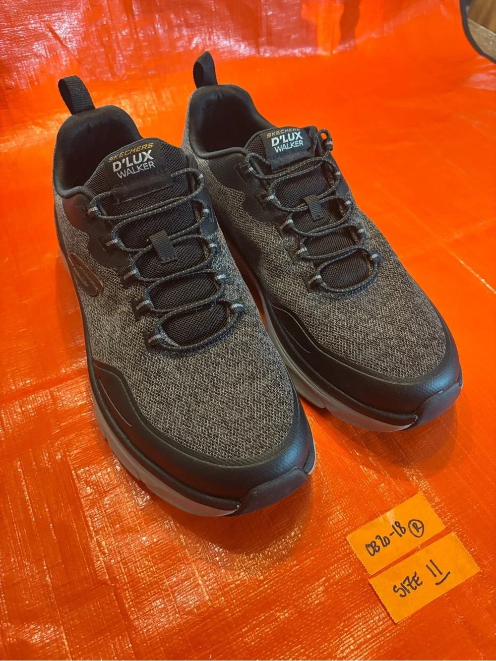 Skechers D'LUX Walker Men's Charcoal and Black Athletic Sneakers